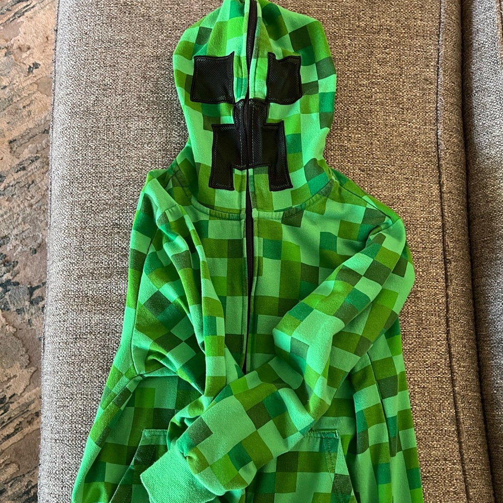 Boys Minecraft Creeper Hoodie EUC